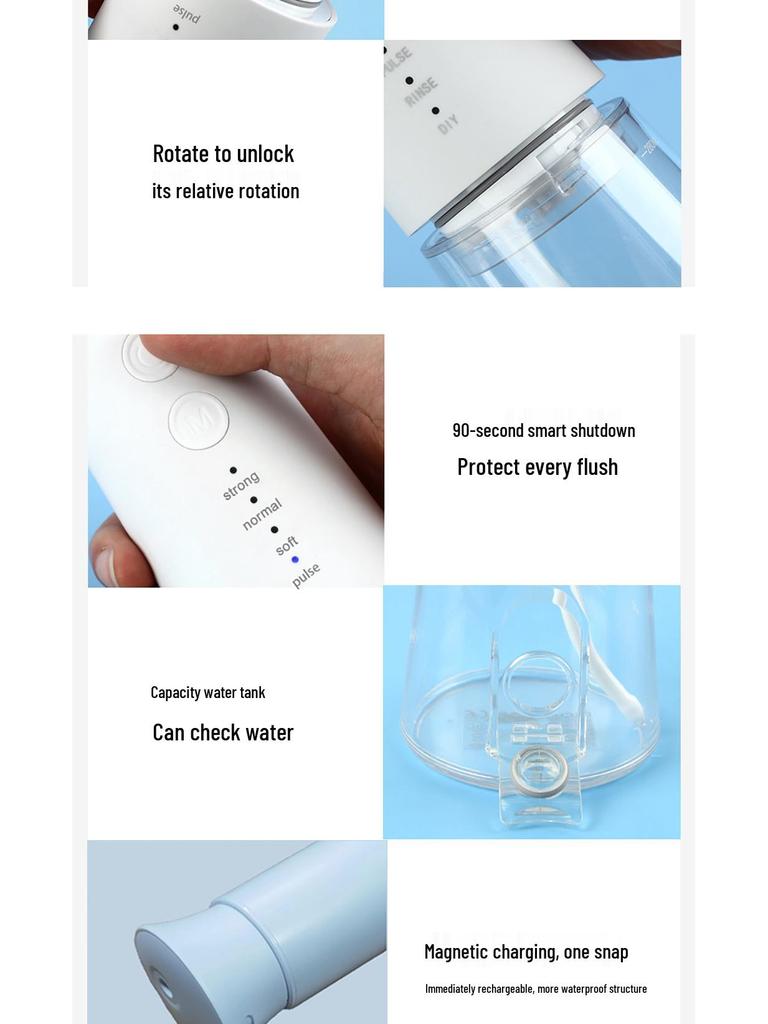 Portable Dental Water Flosser for Calculus Removal and Teeth Cleaning with Battery-Powered Oral Care Scaler