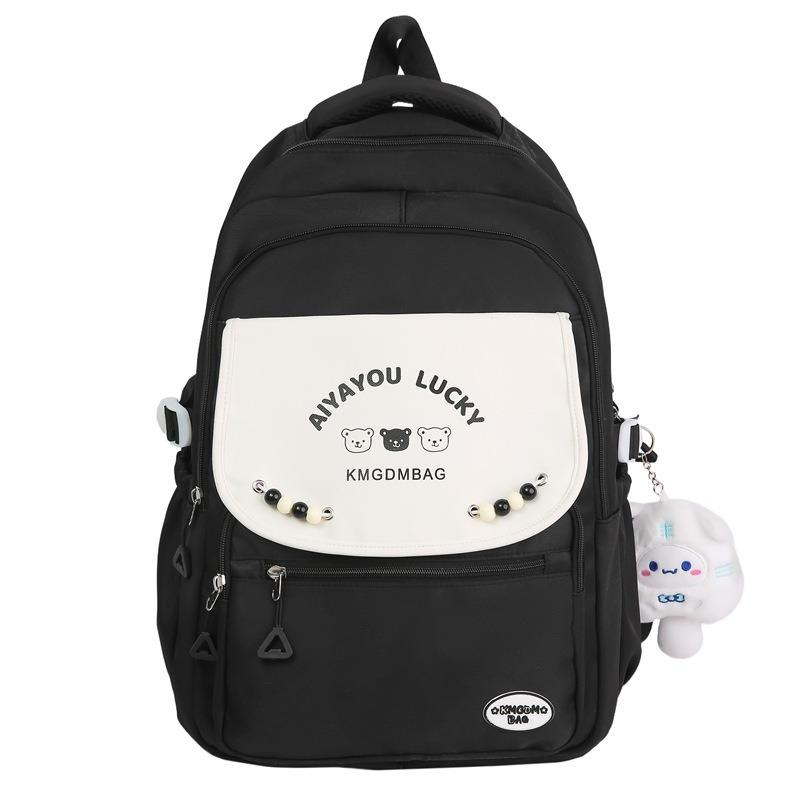 The new schoolbag is high-value, fresh and sweet, candy-colored backpack, contrasting color splicing, and lightweight travel backpack.