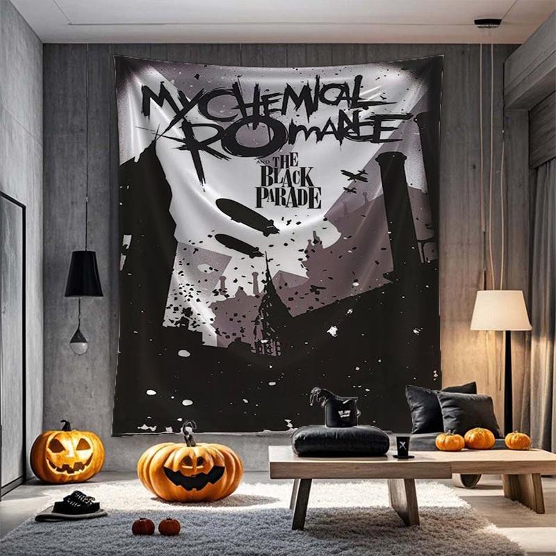 

1 шт. Баннер-гобелен My Chemical Romance Полиэстер Персиковая кожа Настенное украшение Комната Бар Вечеринка Плетеное украшение Постер 74x94cm(29x37in)