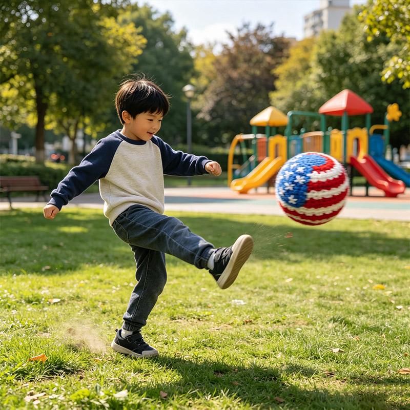 Usa Flag Handmade Knitted Footbag Sack Professional Stars Stripes Kick Ball Fitness Exercise Toy For Adults