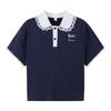 Girls' Embroidered Frill Collar Polo T-shirt