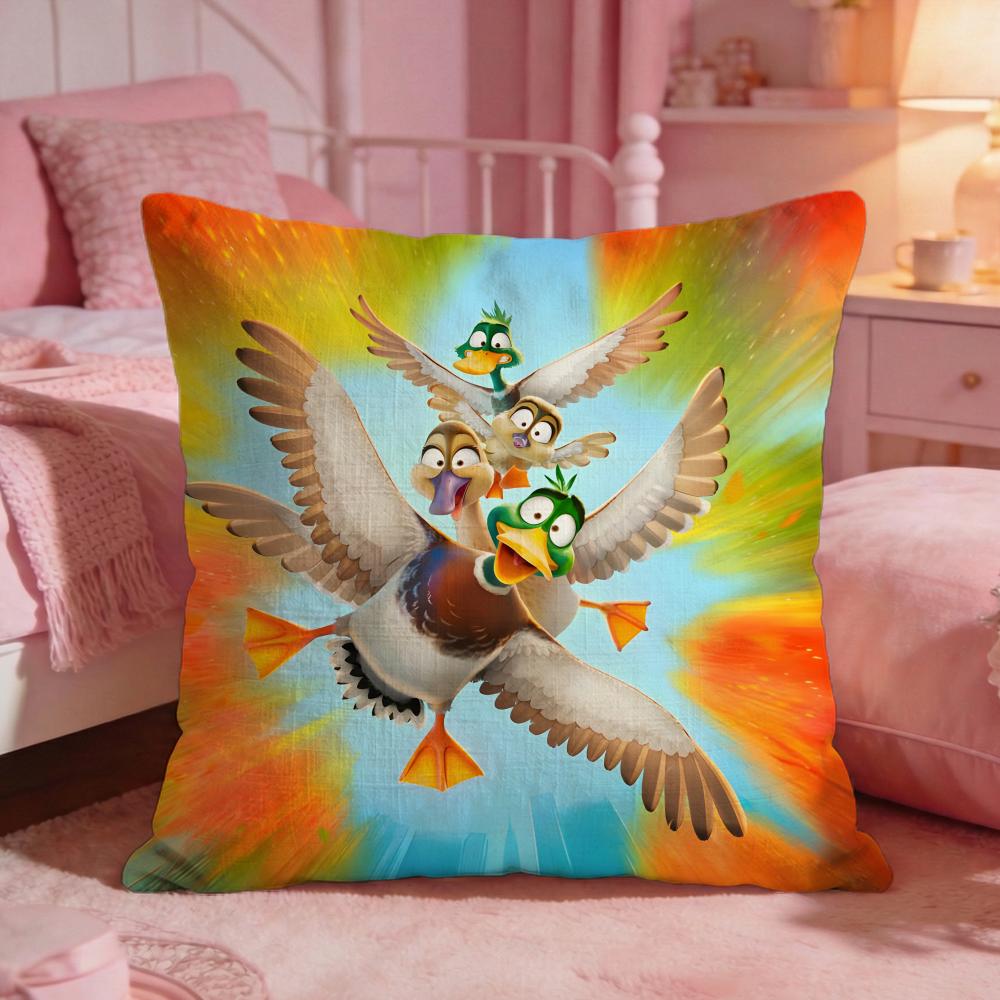 Cute Cartoon Migration Cushion Cover Premium Comfort Reversible Pillow Cove Two In One Design For Any Room Car Interior