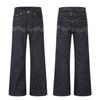American Retro Music Note Embroidered Jeans Men's Spring and Summer Loose Straight Versatile Original Cow Blue Old Slightly Pulled Trousers