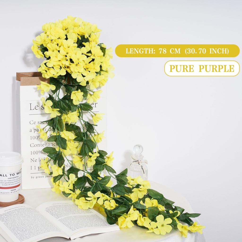 Violets Artificial Flower Rattan Fake Plant Vine Decoration Wall Hanging Roses Flowers for Home Wed Party interior outdoor Decor