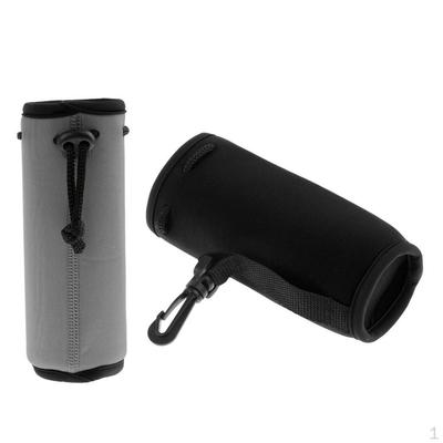 2pcs Neoprene Insulated 500ml Sports Bottle Cover Sleeve Holder with Drawstring & Clip 175 X 64mm