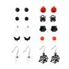 3pcs Set Retro Exaggerated Pumpkin Spider Ghost Skull Stud Earrings for Women Halloween Party Cartoon Cute Witch Jewelry Sets