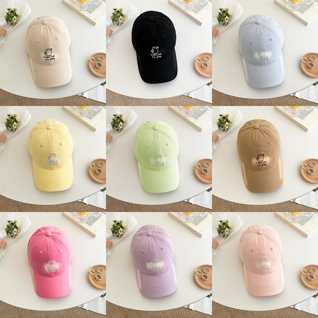 Korean Style Embroidered Cat Baseball Cap With Sun Protection For Summer Outdoor Casual Wear