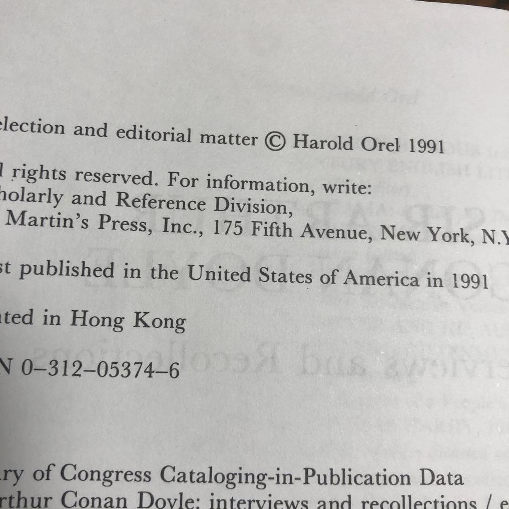 [USED] Sir Arthur Conan Doyle: Interviews and R