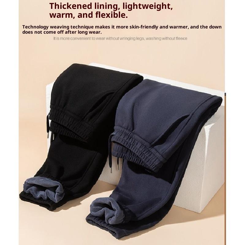 Winter Men'S Fleece-Lined Thickened Sweatpants Windproof Pants Warm Cotton Pants Casual Pants Sports Pants Men'S Pants