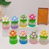 2 Pezzi Mini Resina Fiore Artificiale Statuetta Piccolo Fiorito Luminoso al Buio in Vaso per Casa delle Bambole Paesaggio in Miniatura Decorazione Casa Ufficio