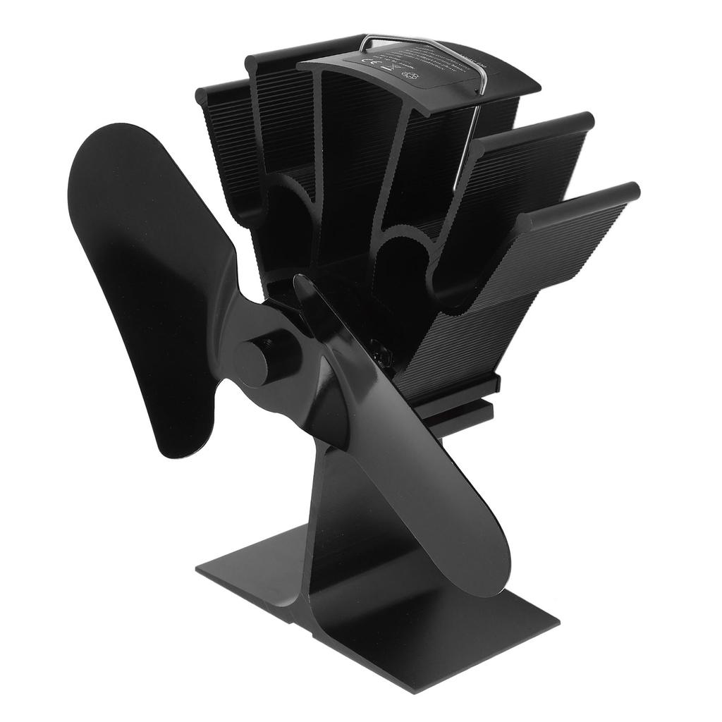 2 Blade Heat Powered Wood Fireplace Fan 1200RPM 25dB Low Noise High Temperature Resistant for Home