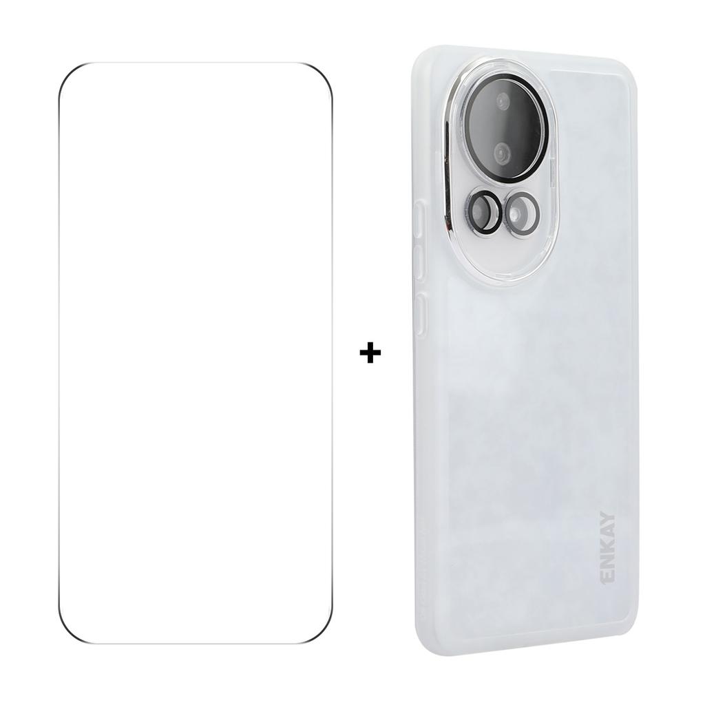 For Huawei nova 12 5G Case Matte TPU Phone Cover with Lens Film+9H Glass Protector