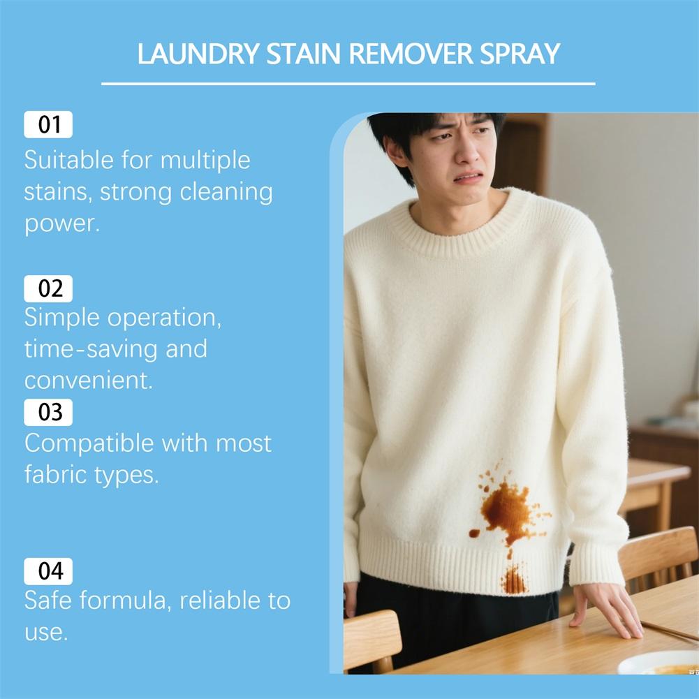 Powerful Fabric Stain Treater Spray Fast Laundry Spot Treater Spray For Grease Sweat Wine Food