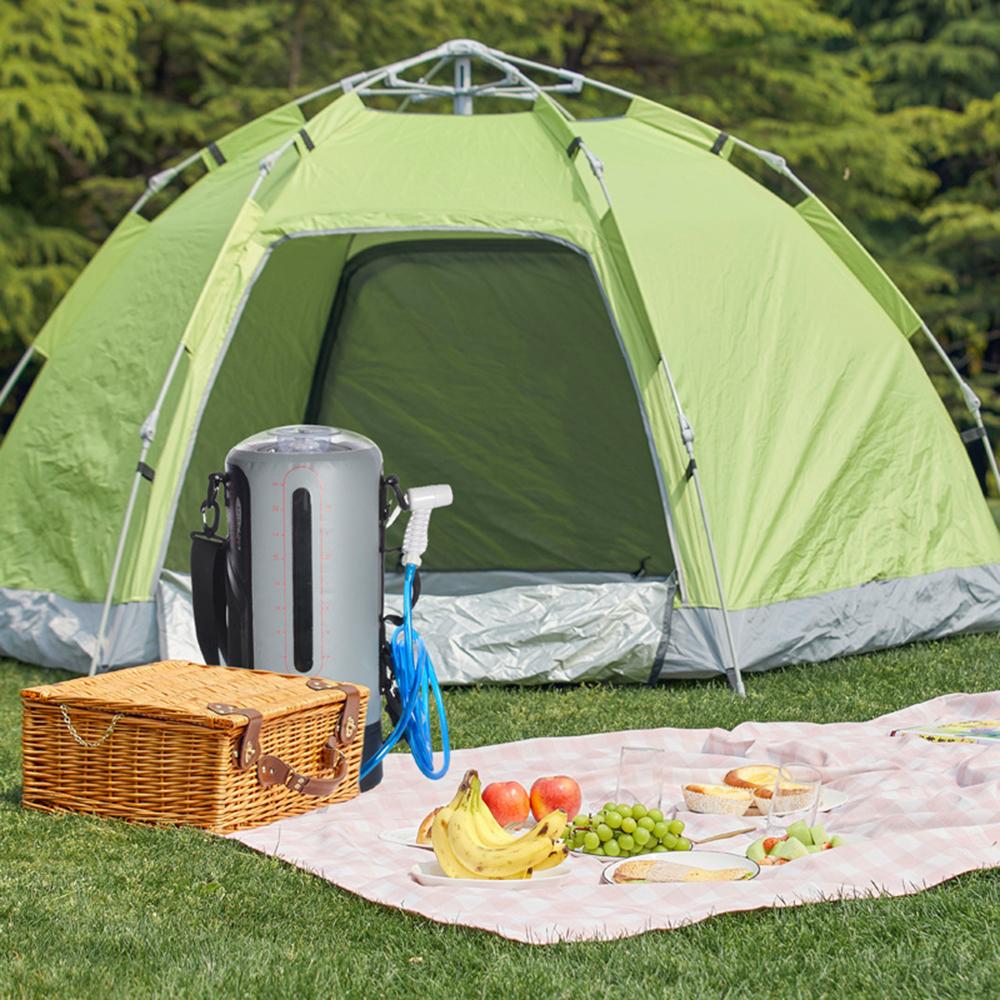 Wassersack faltbarer Wasserbehälter 12L/20L tragbar Camping Duschsack Wassersack mit Luftpumpe für Outdoor