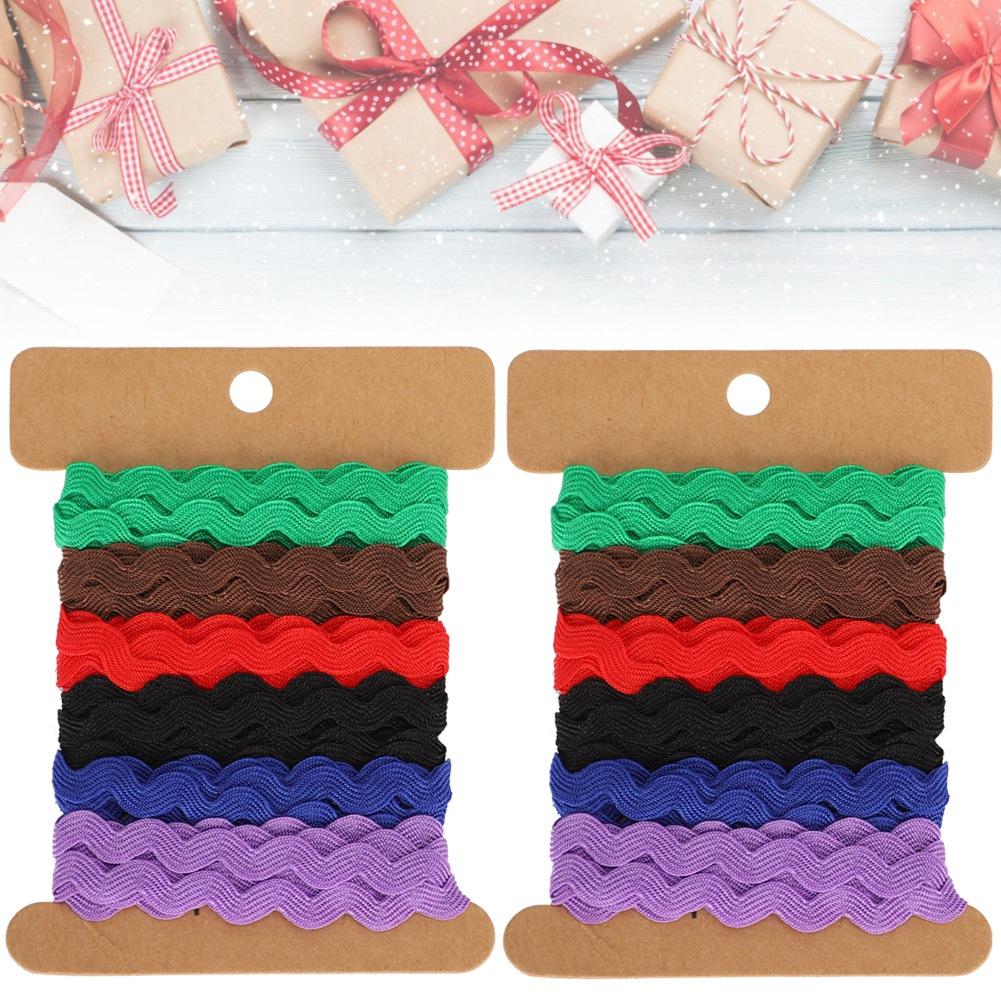 2Pcs Color Zigzag Ribbon DIY Hand Made Material Cloth Hair Accessories Sewing Decoration 8mm