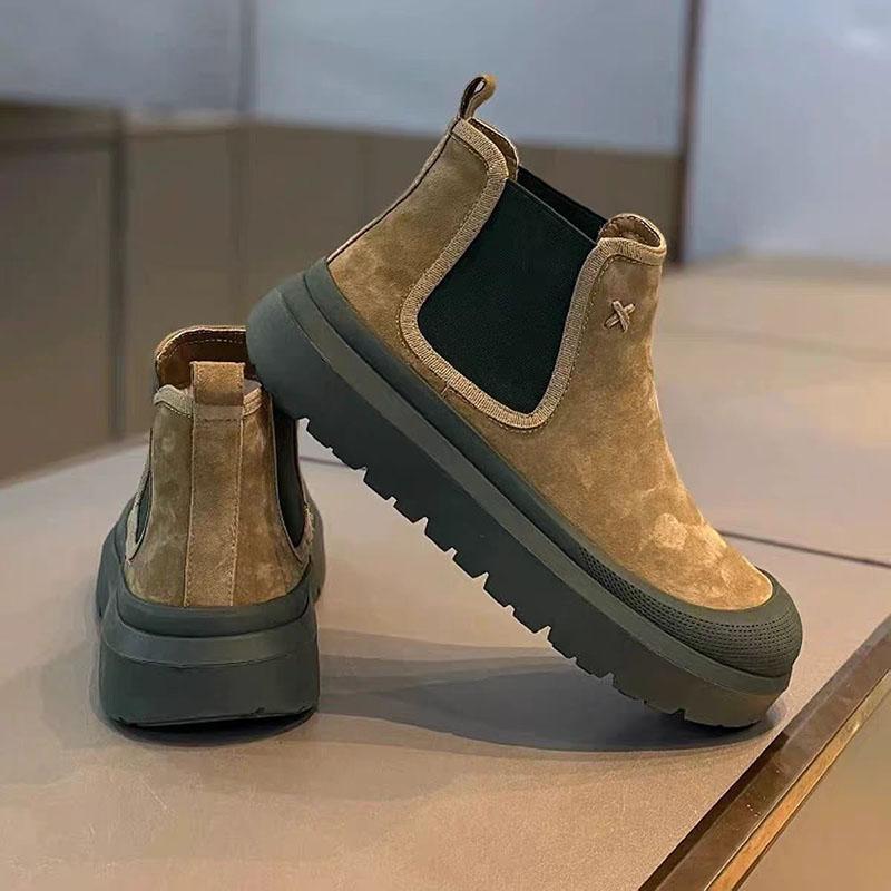 Platform Ankle Boots for Man High Quality 2026 Chelsea Luxury Designer Shoes for Men Flat Heel Warm Casual Elegant Men‘s Booties