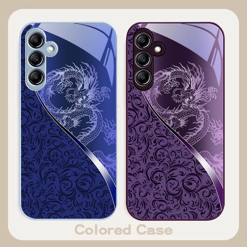 Dragon Totem Rose Purple For Samsung A20 30 22 23 24 25 26 31 32 A33 34 35 42 50 51 52 53 54 55 56 70 71 72 73 glass phone case