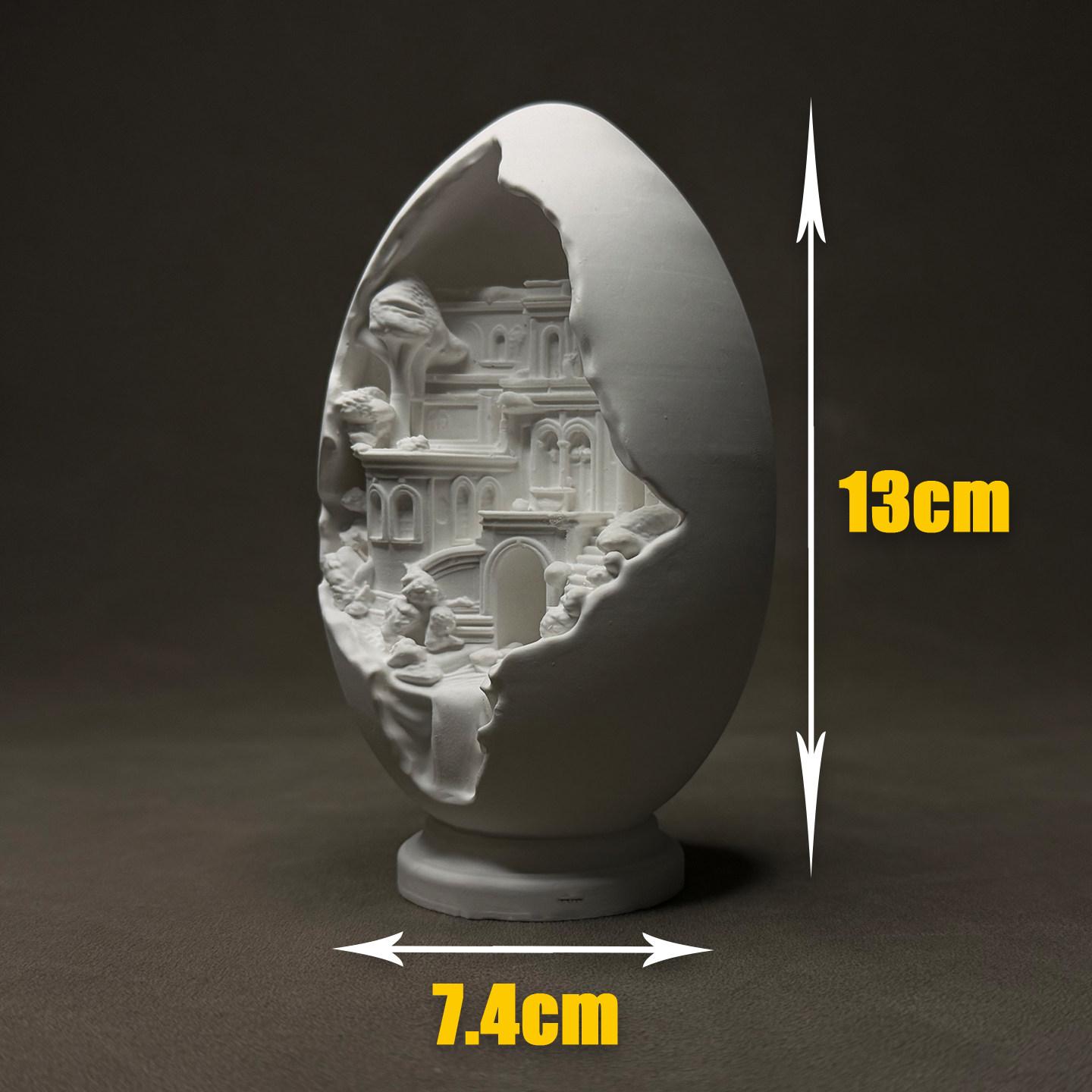 Creative Gypsum Sculptures Egg-shaped Architectural Decoration Ornaments Palace Architecture Egg-shaped House Home Decoration