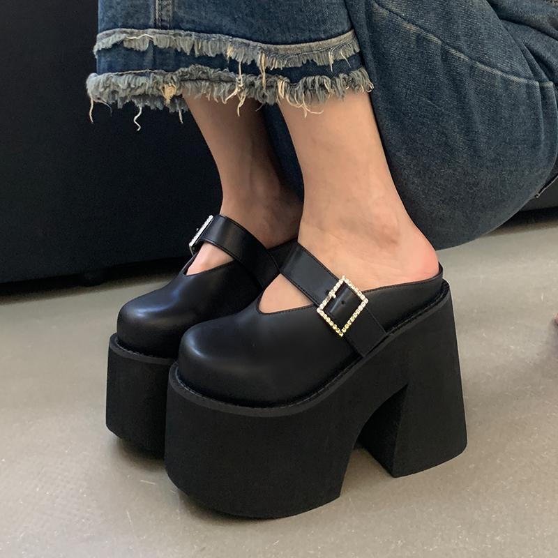 New Style Popular Women's Slippers for Large-sized Women Wear Slippers of Size 34-43 Summer 11cm Thick-bottomed Zapatos Mujer