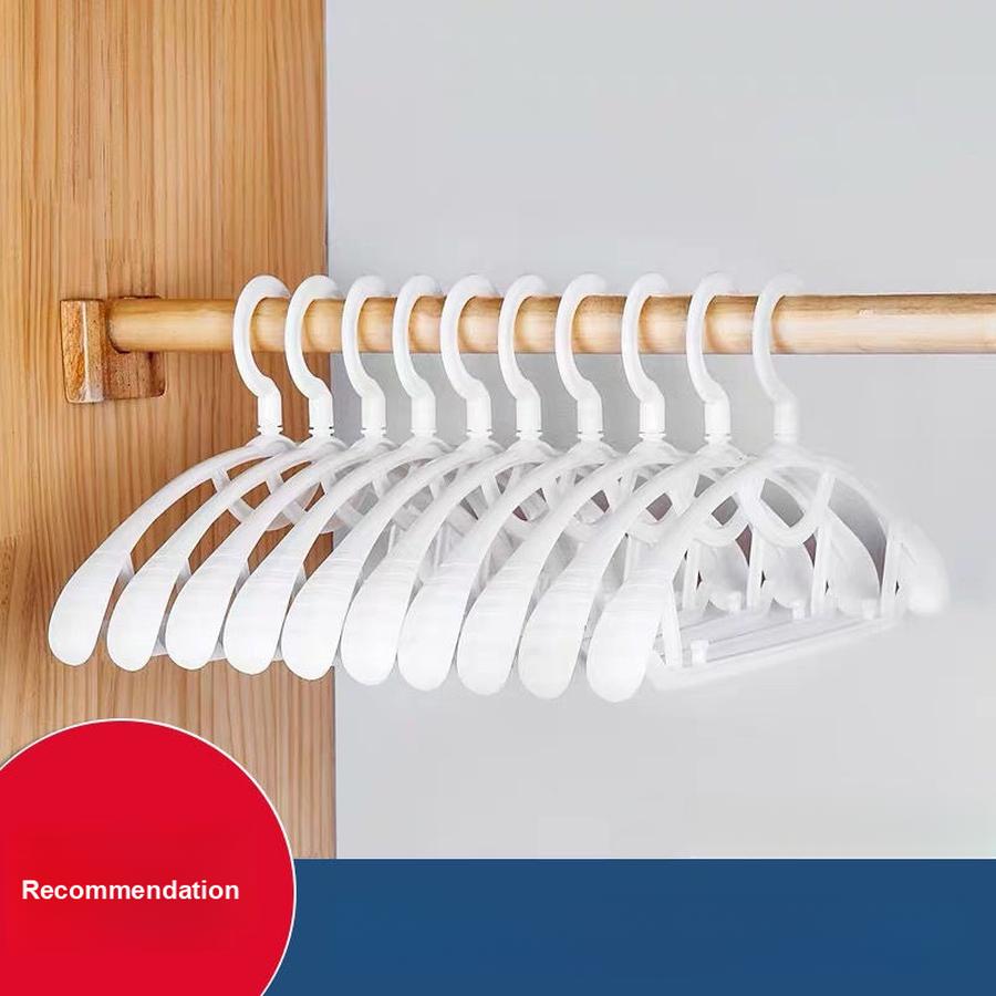 

Толстый пластиковый вешалка для одежды Широкая плечо Вешалка для одежды Многофункциональная Без следа Вешалка для брюк Сушилка Хранение 42*20cm белый