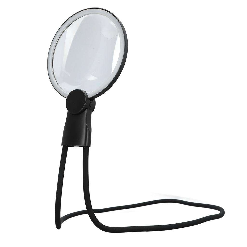 3X Neck Wear Magnifying Glass with Light Flexible Gooseneck Magnetic Suction Adjustable Brightness R