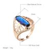 Kienl New  Rose Gold Color Big Ring For Women Blue Natural Zircon Vintage Ethnic Bride Ring High Quality Daily Jewelry