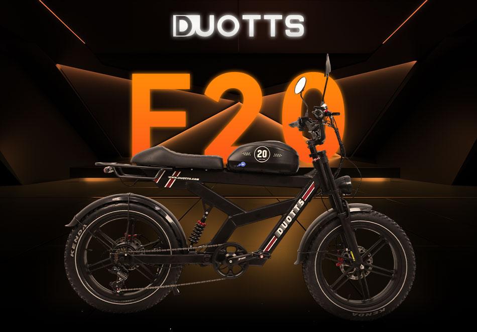 DUOTTS F20 E-Bike: 52V 27Ah Battery, 750W Motor, 20" Wide Tires, 140km Range, Smart 4G Network & App Control