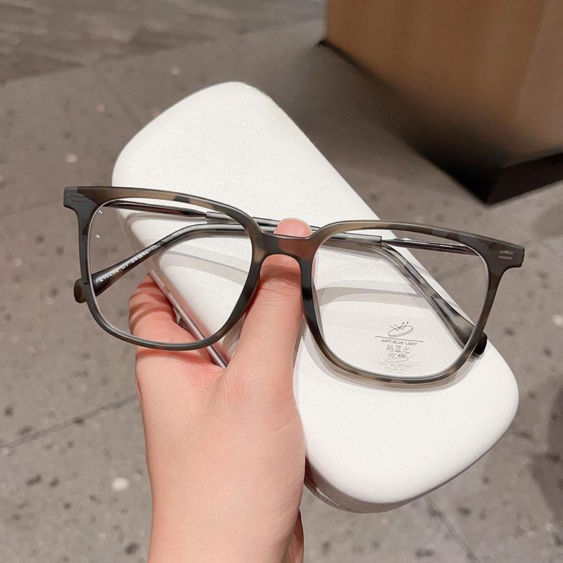 Оправы для очков TR90 в большой оправе в стиле ретро для мужчин и женщин без макияжа — фото 7