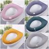 Almohadillas Cubre Asiento de Inodoro de Baño Más Gruesas - Suave Más Cálido Cubre Asiento de Inodoro Cojín Elástico Lavable de Tela