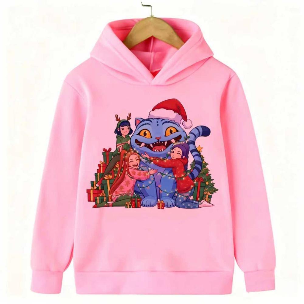 2025 New Kpop Devil Hunter Christmas Edition Children's Hoodie Manga Children's Sportswear Cute Tiger Printed Girl Children's Top