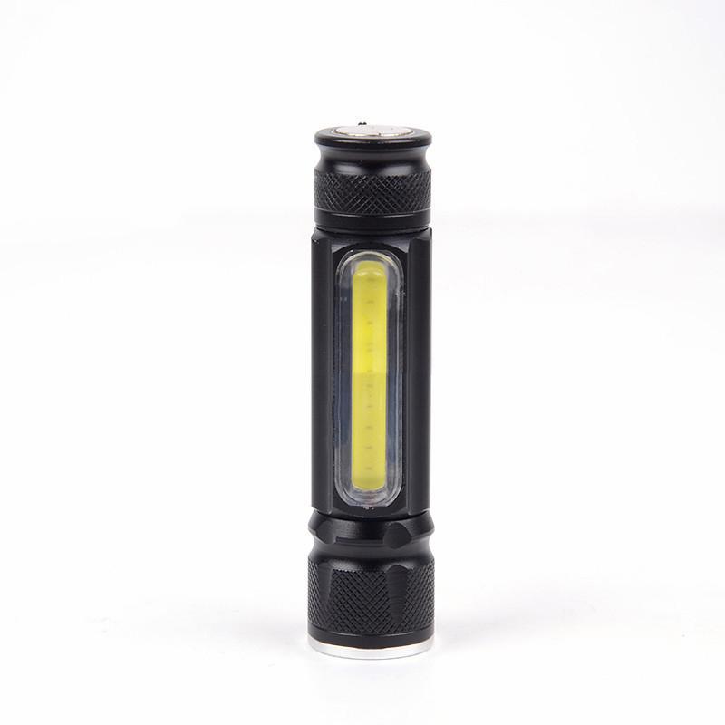 Portable  + COB LED Tactical Flashlight, 3 Modes Zoomable Torch Lamp, USB Rechargeable Flash Work Light With Tail Magnet