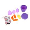 Silicone Menstrual Cup Set 3 Size Leak Proof Reusable Flexible Soft Period Cup Set for Women Purple