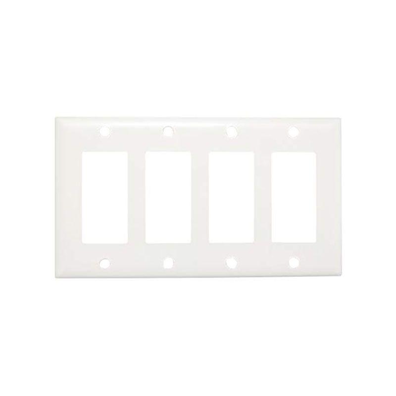 Sleek And Durable White Decorator Outlet Wall Plate Rocker Switch Cover For Home