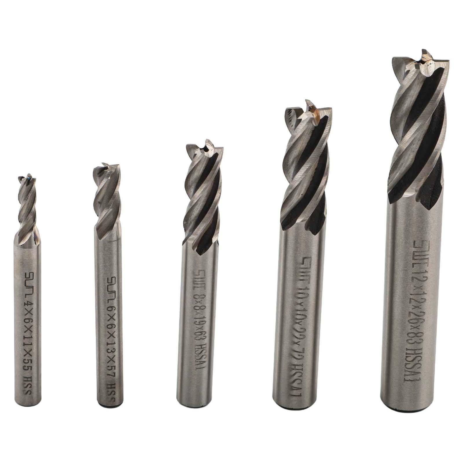 

Концевая фреза 4 зуба 4-12 мм 5 шт./набор Сверло для ЧПУ Быстрорежущая сталь