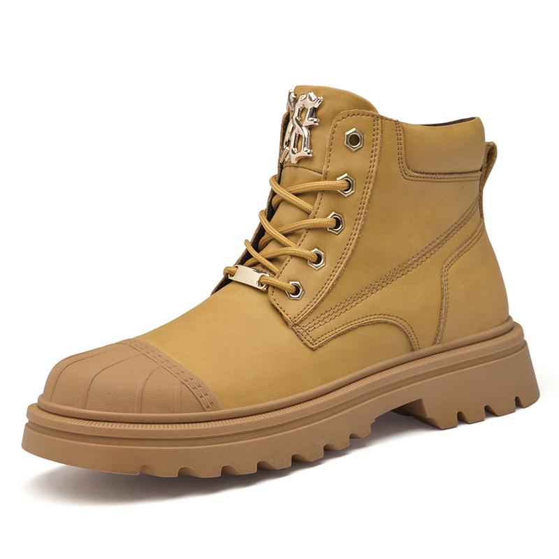 

Мужские хлопковые ботинки класса люкс, рабочие ботинки с толстой подошвой, персонализированные мотоциклетные ботинки, мужские походные ботинки на открытом воздухе, зимние плюшевые ботинки 44 жёлтый