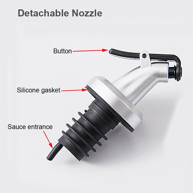 BORREY Nerezová láhev na vaření oleje Dávkovač na omáčky Láhev na koření Láhve na česnekový olej Skleněná láhev na olej a ocet Kuchyňský nástroj