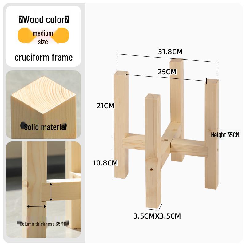 Cross-Shaped Floor Flower Stand - Succulent & Bonsai Display Rack for Living Room or Balcony