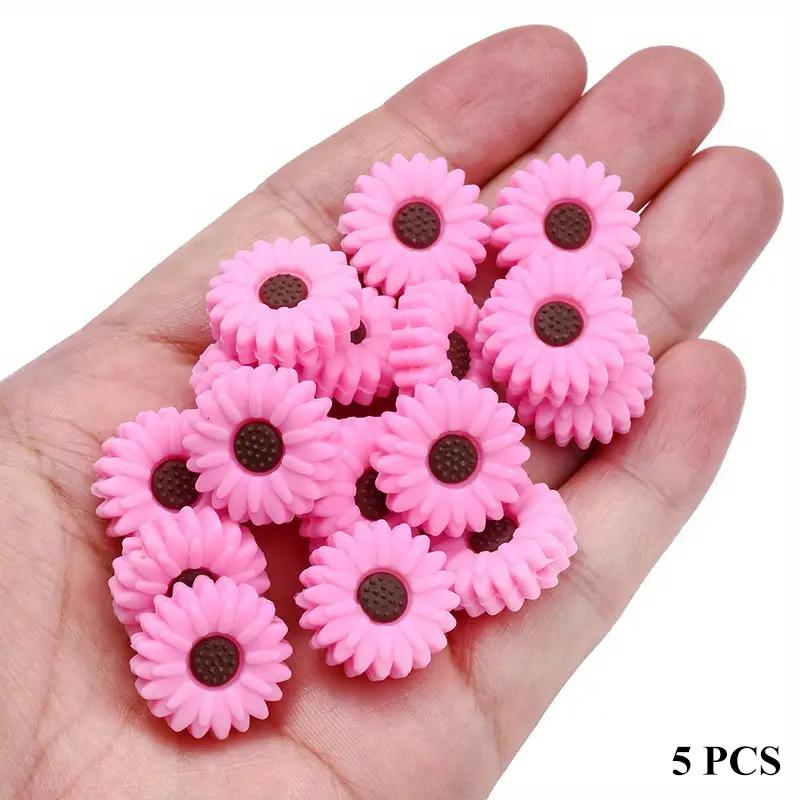 5/15PCS Multi-color Daisy Silicone Beads, 20mm, Suitable for DIY Pen Bead Bracelets, Necklaces, Keychain Accessories, Etc