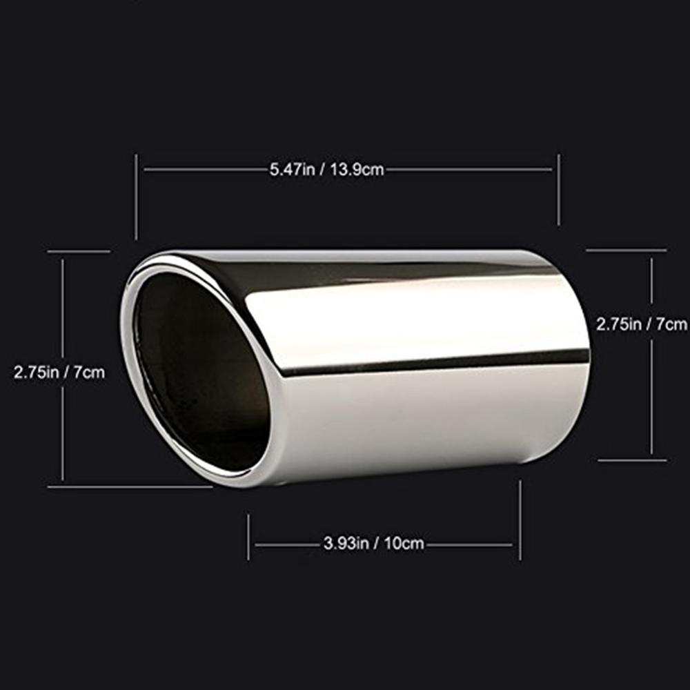 DSYCAR 1pair Chrome Plating Stainless Steel Car Exhaust Muffler Tip Pipes Covers ,universal Car Accessories