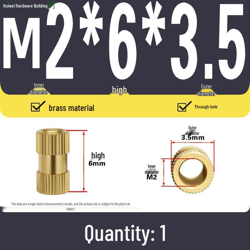 Zwei-Wege-Spritzguss Kupfer Rändelmuttereinsatz (M2-M8)