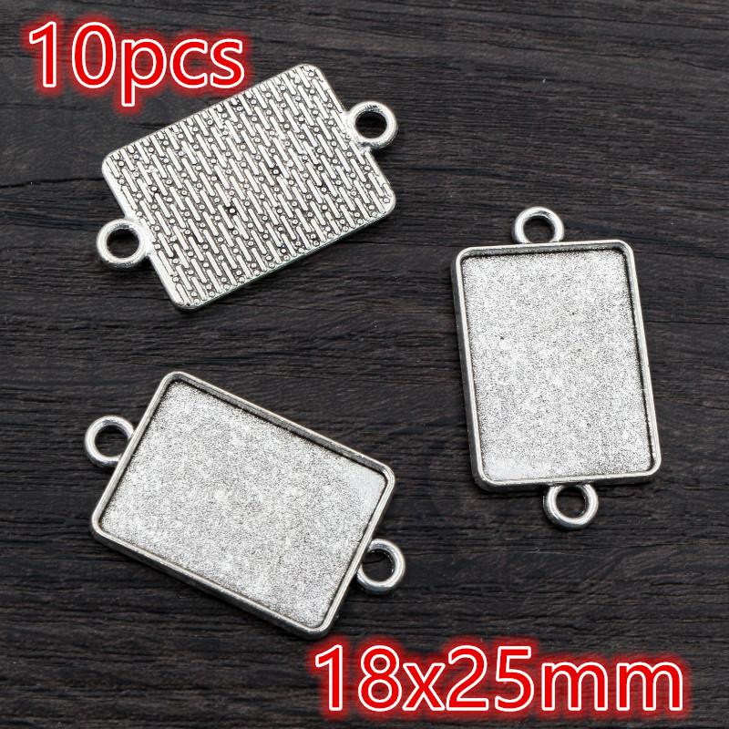 3-10pcs 18x25mm 19x38mm 25x50mm Inner Size Rectangle Pendant Cabochons Blank Base Setting Tray DIY Jewelry Making Accessories