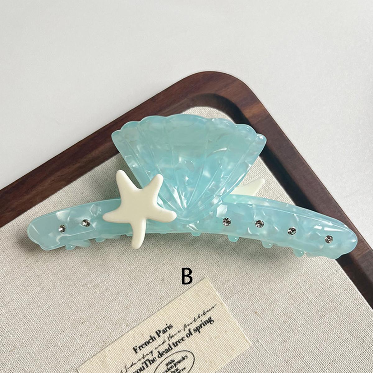 

1 шт. Заколка-краб для волос в виде ракушки из серии Океан для девочки, новый французский стиль, высококлассная заколка для волос для заднего пучка