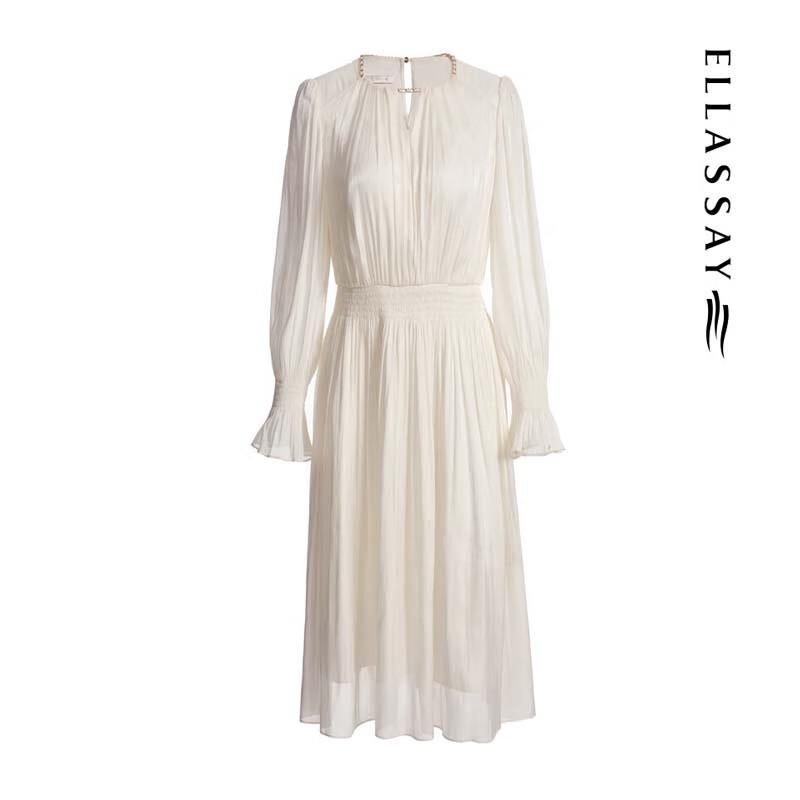 ELLASSAY Women's French Flowy V-Neck Dress