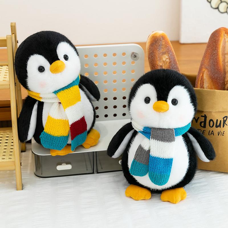 Cute Elephant Cartoon Fox Scarf Penguin Plush Doll Pillow For Room Decoration