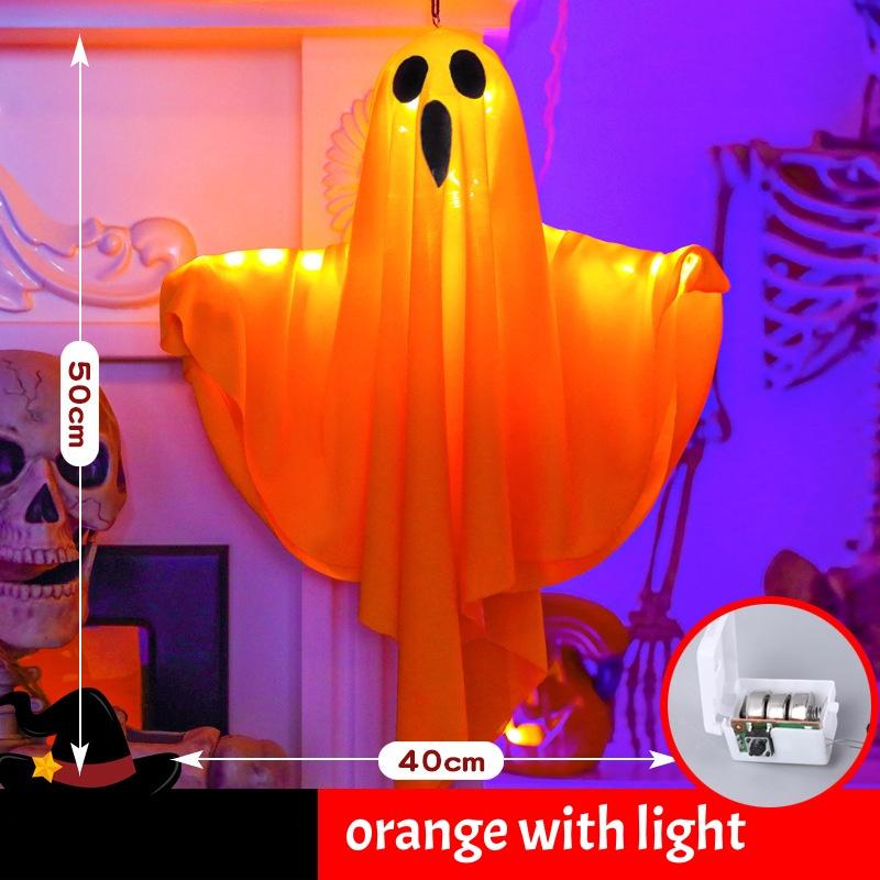 Halloween Hanging Ghosts Light Up Warm LED Light Indoor Outdoor Front Porch Yard Scary Cute Halloween Ghost Decor Gifts