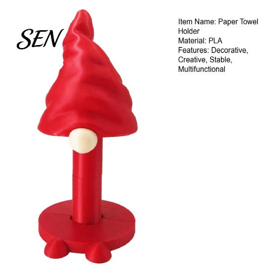 Standing Paper Towel Dispenser 3D Printed Santa Gnome Holder, Decorative Christmas Faceless Dwarf Holder Roll Stand for Bathroom Living Room