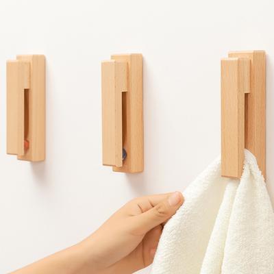 Handtuchhaken aus nordischem Walnussholz und Buche, starke Viskose, zum Aufhängen an der Wand, Tür, Kreativitätshaken aus Holz, freies Stanzen, Badezimmer, Zuhause, Hotel, Aufbewahrung