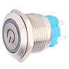 2pcs 12 24VDC Push Button Switch 19mm Round 4PIN Self Reset Switch with Light Power PatternWhite