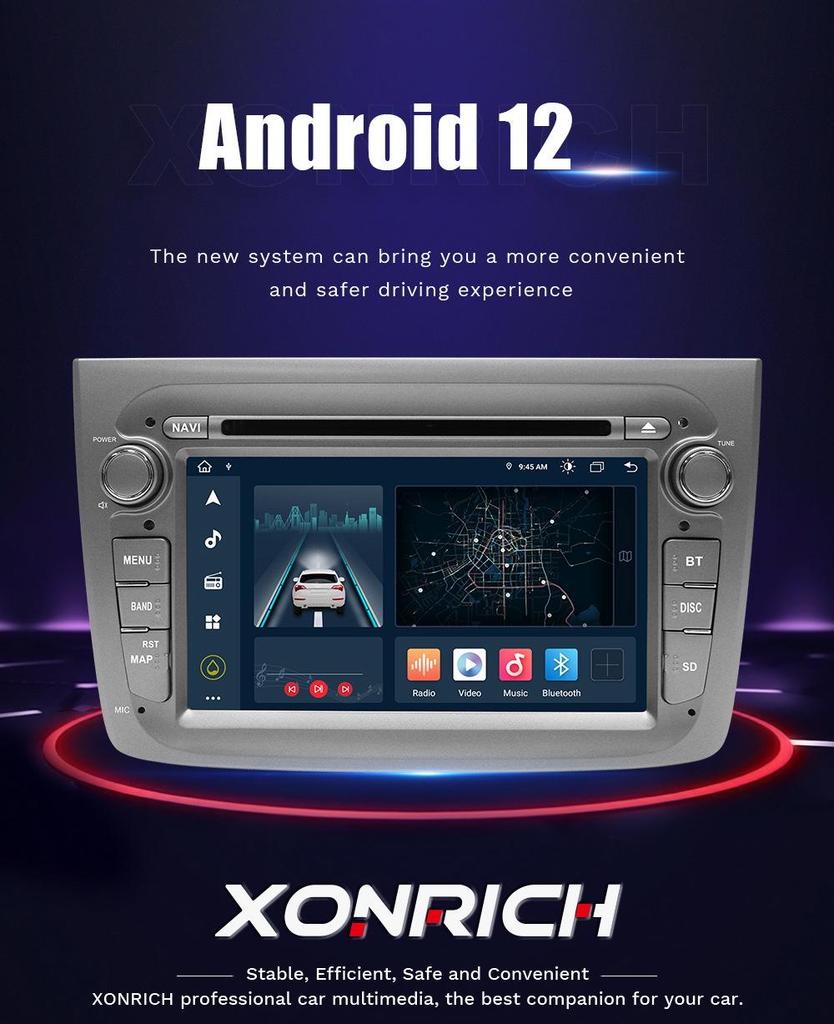7" Android 12 GPS Navigation DVD for Alfa Mito