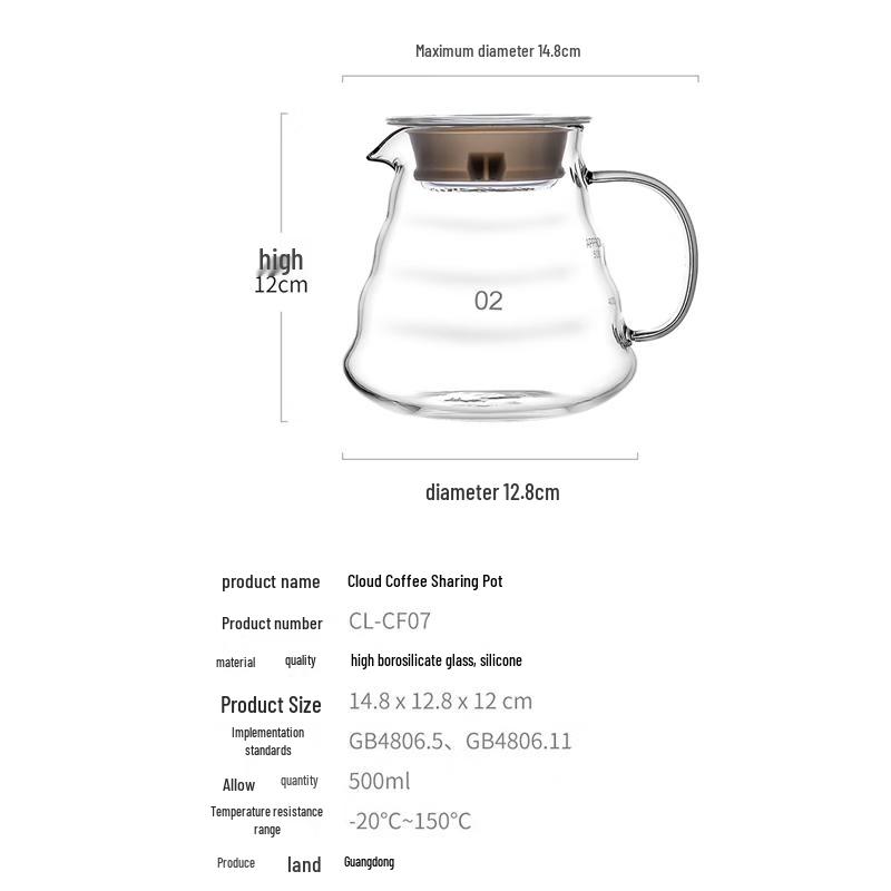 CLITON Heat-Resistant Glass Coffee Sharing Pots